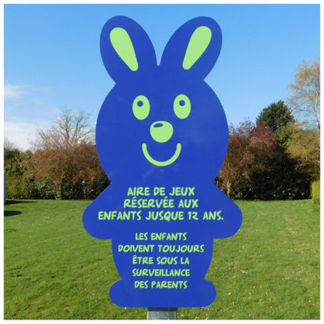 Panneau Aire de Jeux LAPIN (WLAPI). Panneau gris foncé . Lettrage blanc . - Panneau gris foncé - Lettrage blanc (1/3)