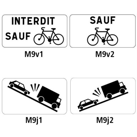 PANONCEAUX ROUTIERS - TYPE M9v ET M9j (M9vgalva) - M9v2 - 500 x 350 mm