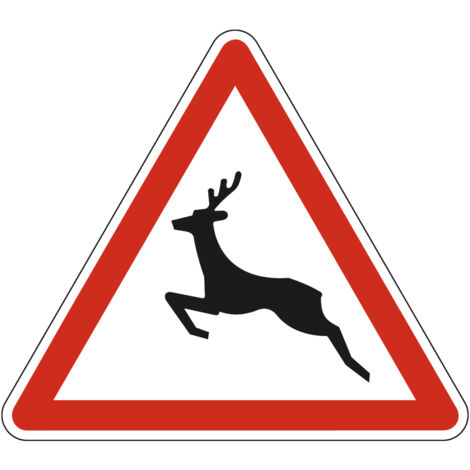 Panneau de signalisation danger - Passage d'animaux sauvages - Triangulaire - Gamme Bretagne - Classe 1 - 500mm