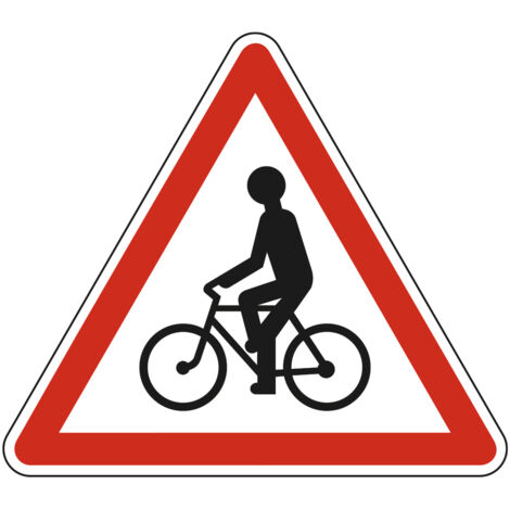 Panneau de signalisation danger - Débouché de cyclistes de droite ou de gauche - Triangulaire - Gamme Ecolign - Classe 1 - 700mm