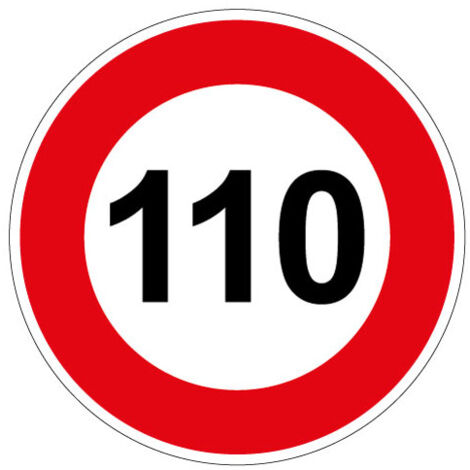 PANNEAU LIMITATION DE VITESSE 110KM/H (B14GALVA110) - Diamètre 650 mm