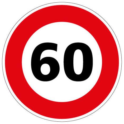 PANNEAU LIMITATION DE VITESSE 60KM/H (B14GALVA60) - Diamètre 650 mm