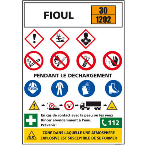 Consigne produits dangereux FIOUL (C1297) - Aluminium 2 mm - 300 x 420 mm