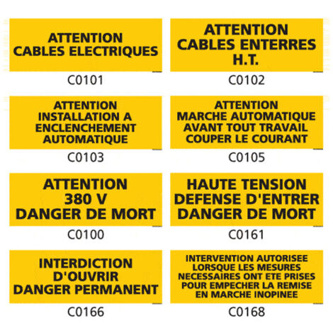 Panneau et Pictogramme de Signalisation danger électrique - C0168 - 210 x 75 mm (1/2)