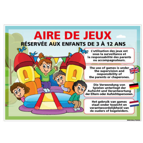 PANNEAU AIRE DE JEUX A PERSONNALISER (H0515-PERSO) - Adhésif - 300 x 210 mm