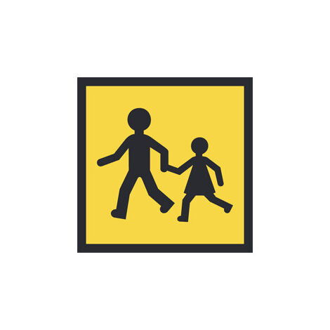 PANNEAU TRANSPORT ENFANT (L0601) - Aluminium 2 mm - 125 x 125 mm