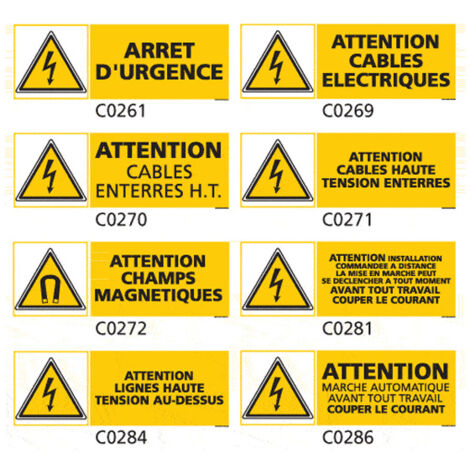 Panneau et Pictogrammes Signalisation danger électrique - C0281 - 210 x 75 mm (1/2)
