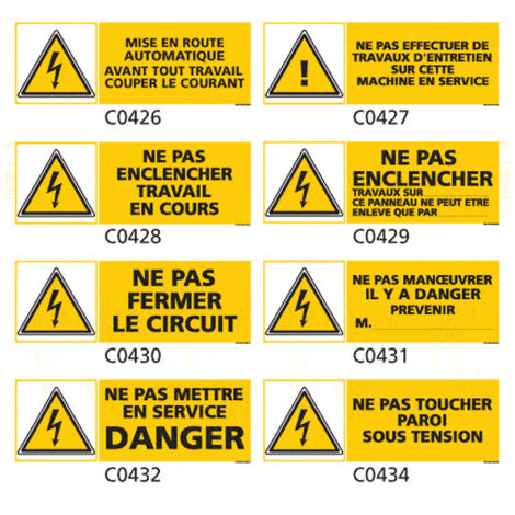 Panneau et Pictogramme de Signalisation danger électrique - C0476 - 210 x 75 mm (1/2)