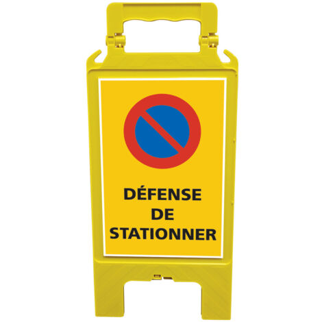Lot de 2 chevalets de signalisation, attention défense de stationner