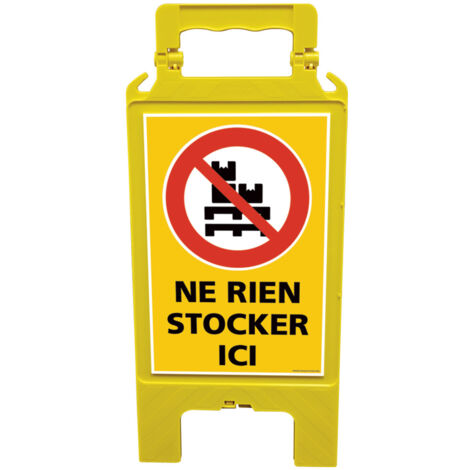 Chevalet de signalisation, attention avertissement ne rien stocker ici - Chevalet jaune (1/5)