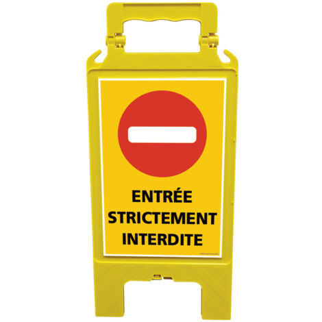 Chevalet de signalisation entrée strictement interdite - Chevalet jaune (1/5)