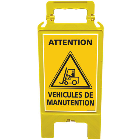 Chevalet de signalisation, attention aux véhicules de manutention - Chevalet jaune (1/5)