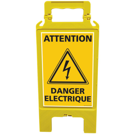 Chevalet de signalisation, attention danger electrique - Chevalet jaune (1/5)