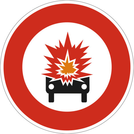 Panneau Accès Interdit aux Véhicules Transportant des Marchandises Explosives B18a – 650 mm – Signalisation Ronde Sécurité Routière – Modèle Bretagne – Aluminium Rétro-réfléchissant NF
