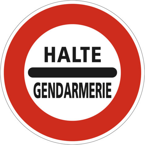 Panneau Arrêt au Poste de Gendarmerie B5a – 450 mm – Signalisation Ronde Sécurité Routière – Modèle Bretagne – Aluminium Rétro-réfléchissant NF (1/3)