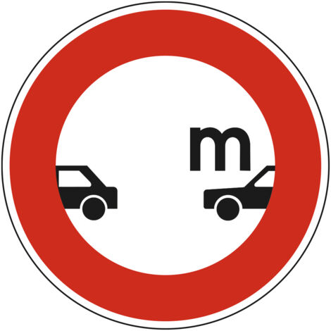 Panneau Interdiction de Circuler sans Maintenir un Intervalle de [Distance Personnalisable] B17 – 650 mm – Signalisation Ronde Sécurité Routière – Modèle Bretagne – Aluminium Rétro-réfléchissant NF (1/3)