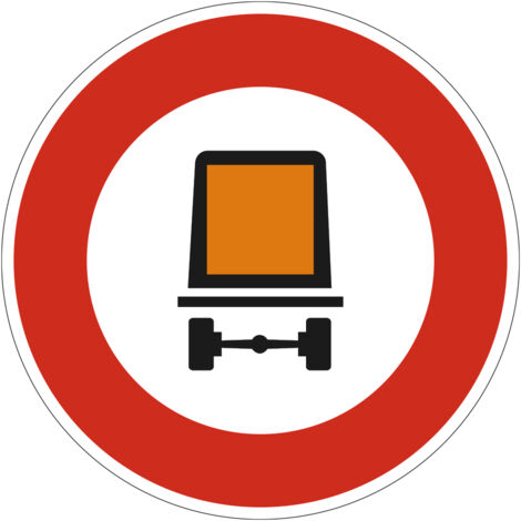 Panneau Accès Interdit aux Véhicules Transportant des Marchandises Dangereuses B18c – 450 mm – Signalisation Ronde Sécurité Routière – Modèle Bretagne – Aluminium Rétro-réfléchissant NF