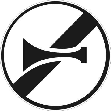 Panneau Fin d'Interdiction de l'Usage de l'Avertisseur Sonore B35 – 450 mm – Signalisation Ronde Sécurité Routière – Modèle Bretagne – Aluminium Rétro-réfléchissant NF (1/3)