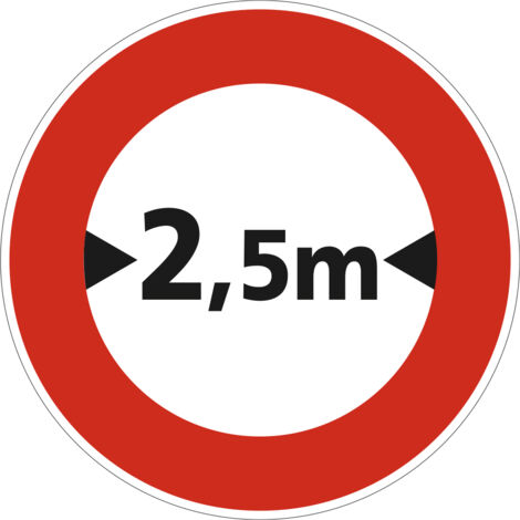 Panneau Accès Interdit aux Véhicules de Largeur Supérieure à 2,5 m B11 – 650 mm – Signalisation Ronde Sécurité Routière – Modèle Bretagne – Aluminium Rétro-réfléchissant NF (1/3)
