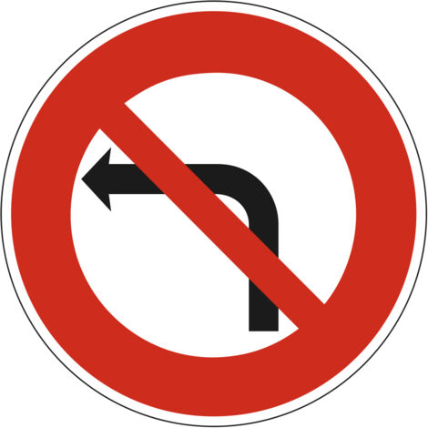 Panneau Interdiction de Tourner à Gauche B2a – 650 mm – Signalisation Ronde Sécurité Routière – Modèle Bretagne – Aluminium Rétro-réfléchissant NF (1/3)