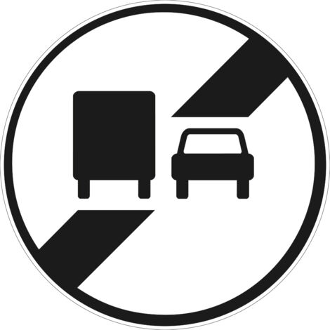 Panneau Fin d’Interdiction de Dépasser pour les Transports de plus de 3,5 t B34a – 450 mm – Signalisation Ronde Sécurité Routière – Modèle Ecolign – Aluminium Rétro-réfléchissant NF (1/5)