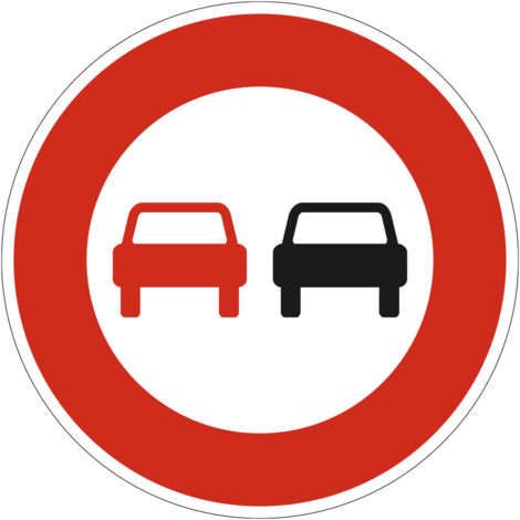 Panneau Interdiction de Dépasser B3 – Interdiction de Dépasser Tous Véhicules à Moteur – 450 mm – Signalisation Ronde Sécurité Routière – Modèle Ecolign – Aluminium Rétro-réfléchissant NF