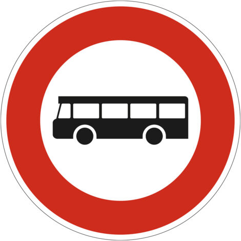 Panneau Accès Interdit aux Véhicules de Transport en Commun B9f – 450 mm – Signalisation Ronde Sécurité Routière – Modèle Ecolign – Aluminium Rétro-réfléchissant NF