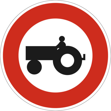 Panneau Accès Interdit aux Véhicules Agricoles à Moteur B9d – 450 mm – Signalisation Ronde Sécurité Routière – Modèle Ecolign – Aluminium Rétro-réfléchissant NF