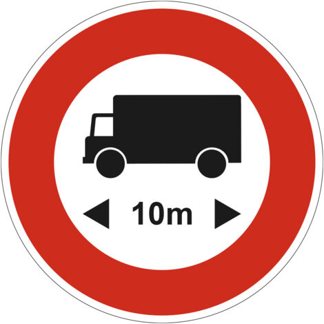 Panneau Accès Interdit aux Véhicules de Transport Dont la Longueur Dépasse 10 m B10a – 450 mm – Signalisation Ronde Sécurité Routière – Modèle Ecolign – Aluminium Rétro-réfléchissant NF (1/5)