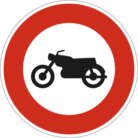 Panneau Accès Interdit aux Motocyclettes et Motocyclettes Légères B9h – 650 mm –  Signalisation Ronde Sécurité Routière – Modèle Ecolign – Aluminium Rétro-réfléchissant NF