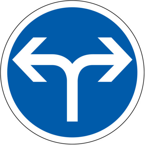 Panneau Obligation B21e - Directions obligatoires à la prochaine intersection à droite ou à gauche - Gamme BRETAGNE - Classe 1 450 mm