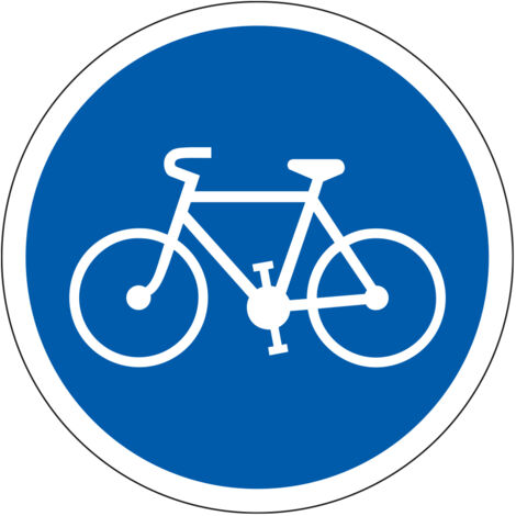 Panneau Obligation B22a - Piste ou bande obligatoire pour les cycles - Gamme ECOLIGN - Classe 1 650 mm