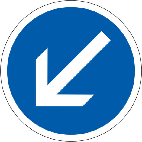 Panneau Obligation B21a2 - Contournement obligatoire par la gauche - Gamme ECOLIGN - Classe 1 650 mm