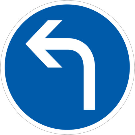 Panneau Obligation B21c2 - Direction obligatoire à la prochaine intersection à gauche - Gamme ECOLIGN - Classe 1 450 mm