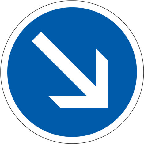 Panneau Obligation B21a1 - Contournement obligatoire par la droite - Gamme ECOLIGN - Classe 1 450 mm