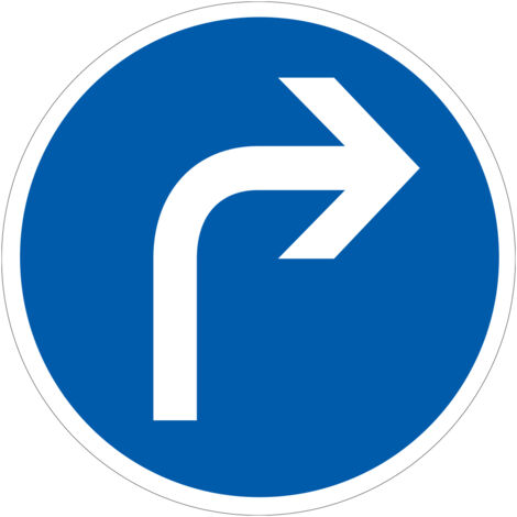 Panneau Obligation B21c1 - Direction obligatoire à la prochaine intersection à droite - Gamme ECOLIGN - Classe 1 650 mm