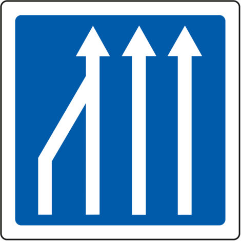 Panneau Indication C28 – Réduction du nombre de voies – Carré Classe 1 500 mm – Gamme BRETAGNE (1/5)