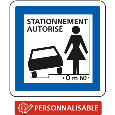 Panneau Indication CE50n – Stationnement autorisé sur trottoir (sous condition) – Gamme ECOLIGN – Classe 1 – 500 mm