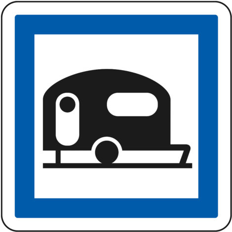 Panneau Indication CE4b – Camping pour caravanes – Gamme ECOLIGN – Classe 1 – 500 mm (1/5)