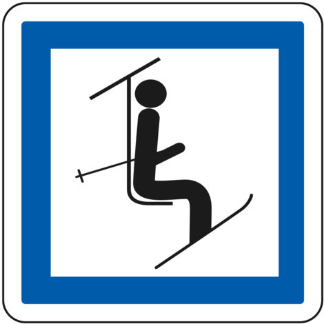 Panneau Indication CE20b – Départ télésiège ou télécabine – Gamme ECOLIGN – Classe 1 – 500 mm (1/5)
