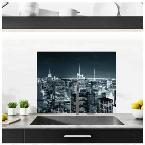 Crédence cuisine adhésive autocollante NEW YORK - 90 x 70 cm – Idéal fond de hotte (1/3)
