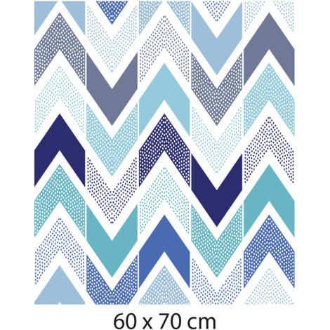 Crédence cuisine adhésive autocollante CHEVRON BLEU - 60 x 70 cm (1/3)