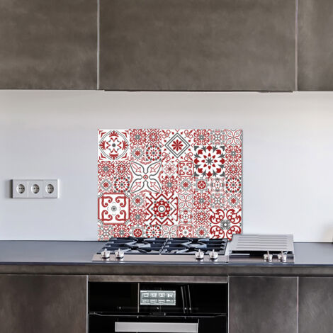 Crédence cuisine adhésive autocollante BISKNIGHT - 90 x 70 cm – Idéal fond de hotte (1/4)