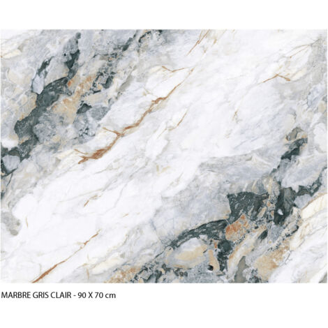 Crédence cuisine adhésive autocollante Adhésif imitation marbre gris - 90 x 70 cm – Idéal fond de hotte (1/4)