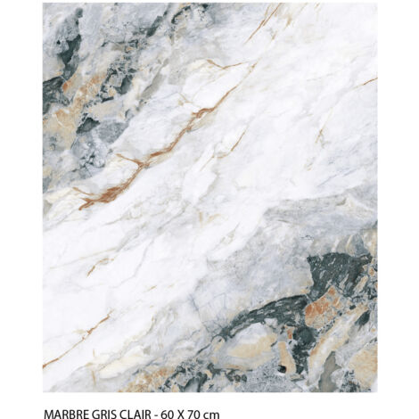 Crédence cuisine adhésive autocollante Adhésif imitation marbre gris - 60 x 70 cm – Idéal fond de hotte (1/4)