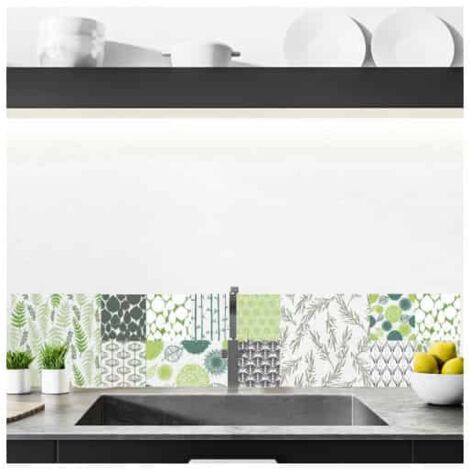 Crédence cuisine adhésive autocollante NATURE GREEN - 120 x 25 cm (1/4)