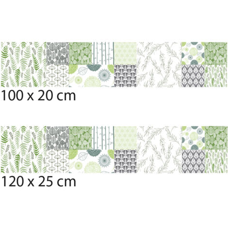 Crédence cuisine adhésive autocollante NATURE GREEN - 100 x 20 cm (1/4)