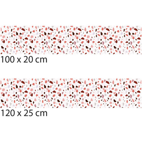 Crédence cuisine adhésive autocollante TERRAZZO CORAIL - 100 x 20 cm (1/4)