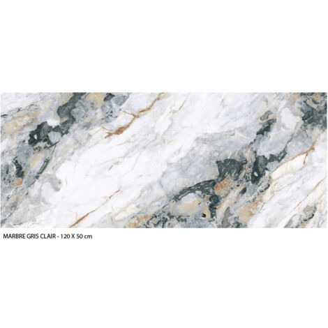 Crédence cuisine adhésive autocollante Adhésif imitation marbre gris - 120 x 50 cm