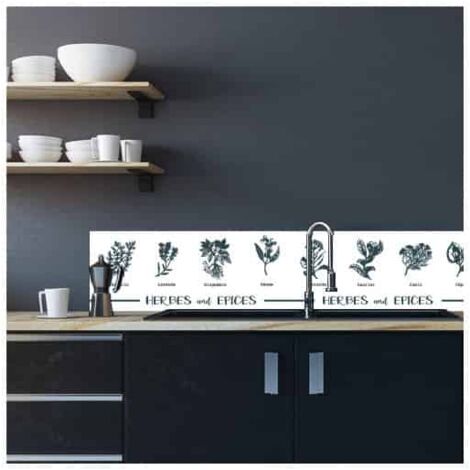 Crédence cuisine adhésive autocollante HERBES EPICES - 120 x 25 cm (1/4)